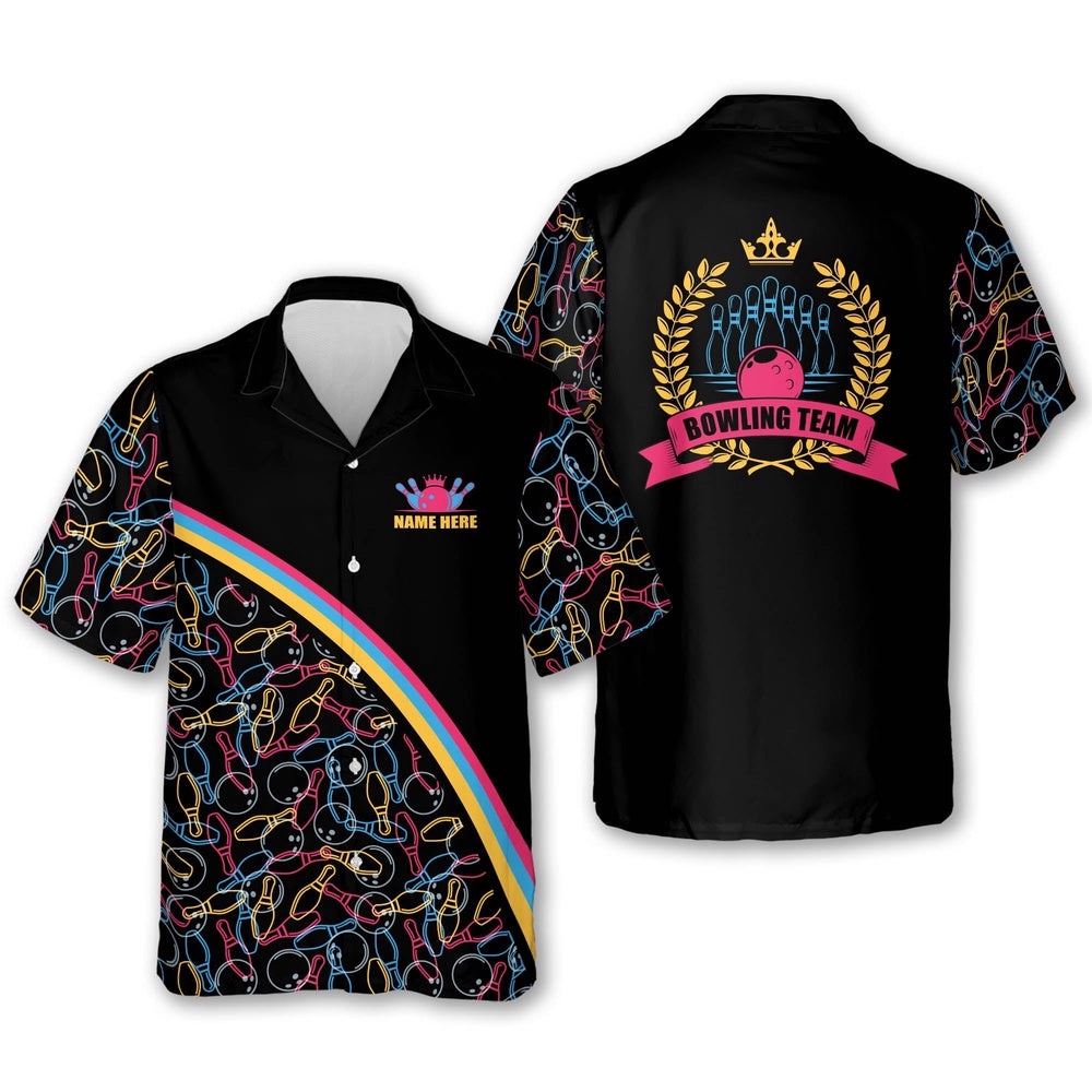 Bowling Hawaiian Shirt For Women, Custom Bowling Shirt, Custom Team Bowling Hawaiian Shirt