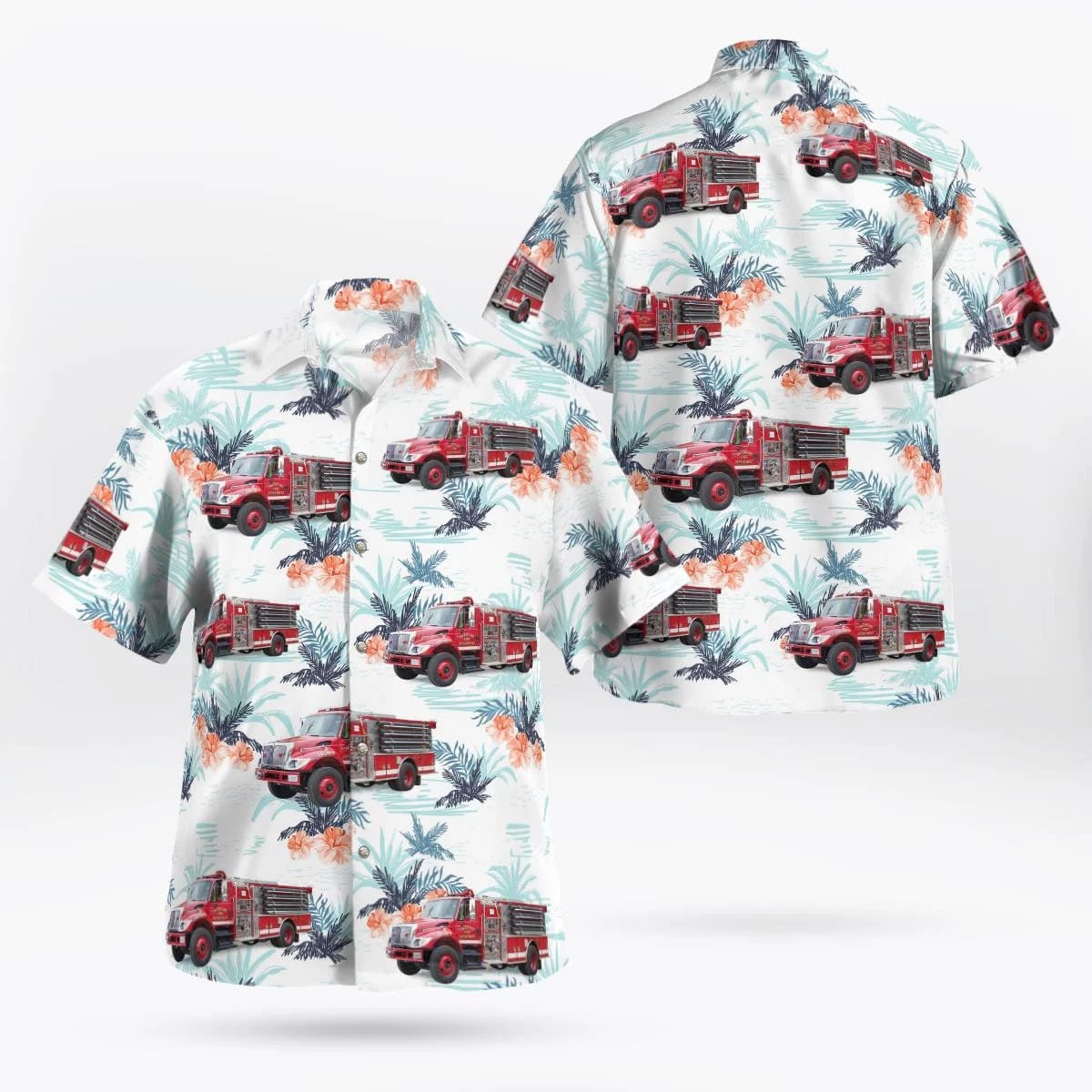Bradford New Hampshire Bradford Fire Rescue Department Hawaiian Shirt - Gifts For Firefighters In New Hampshire