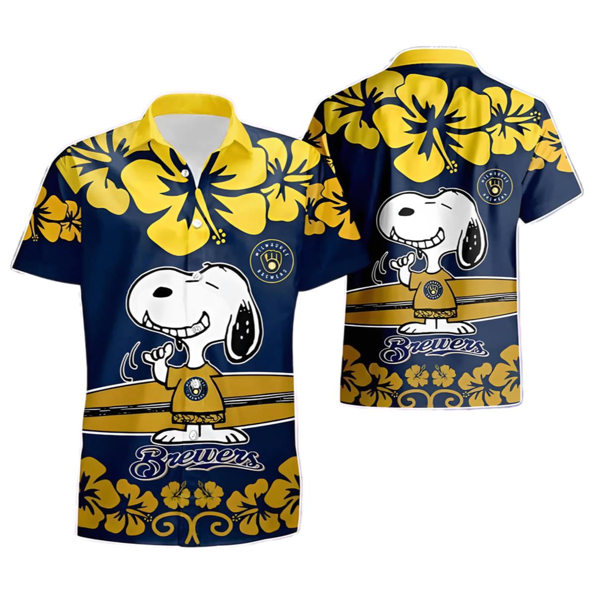 Brewers Hawaiian Shirt 2024 With Snoopy Graphics