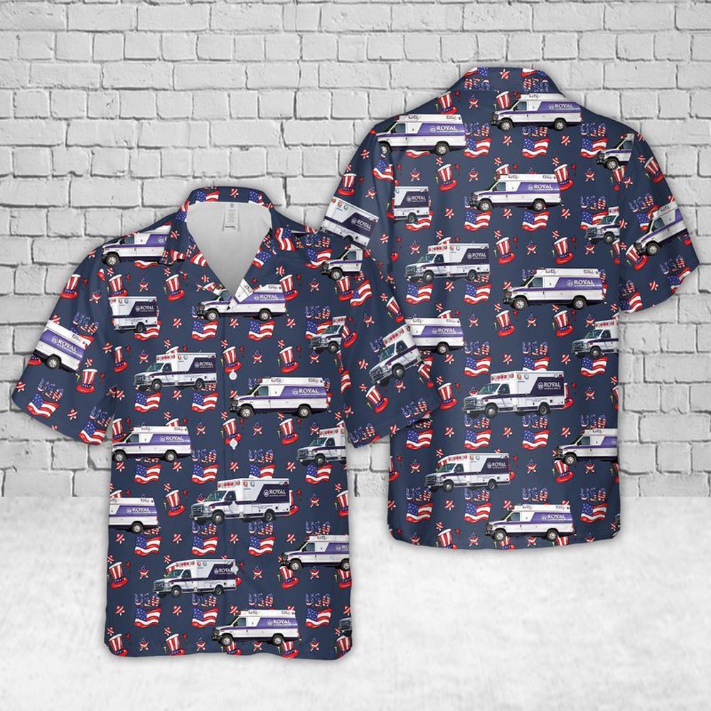 California Royal Ambulance Hawaiian Shirt, 4th Of July Hawaiian Shirt, 4th Of July Shirt