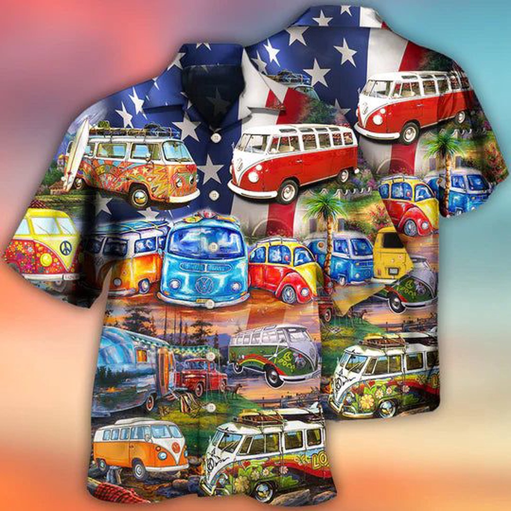 Camping Independence Day America, Hawaiian Shirt, 4th Of July Hawaiian Shirt, 4th Of July Shirt