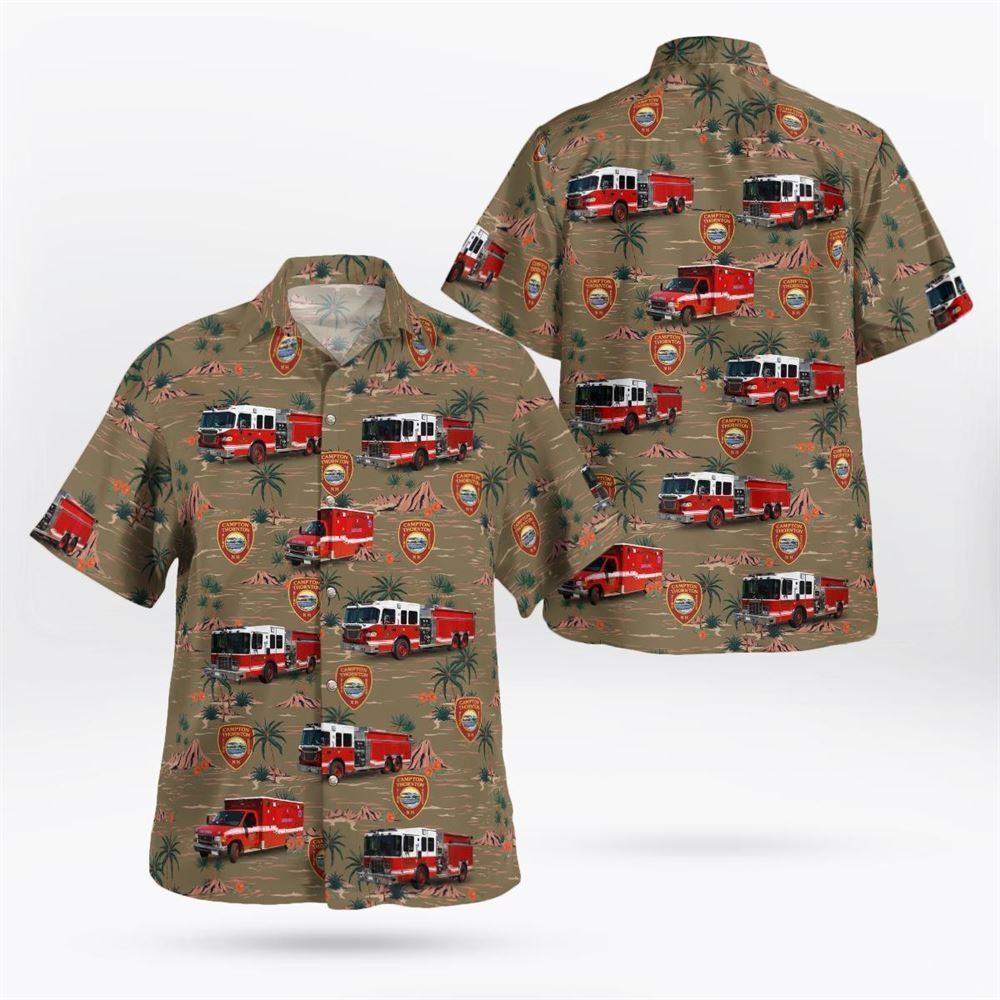 Campton Station New Hampshire Campton-Thornton Fire Department Hawaiian Shirt - Gifts For Firefighters In New Hampshire