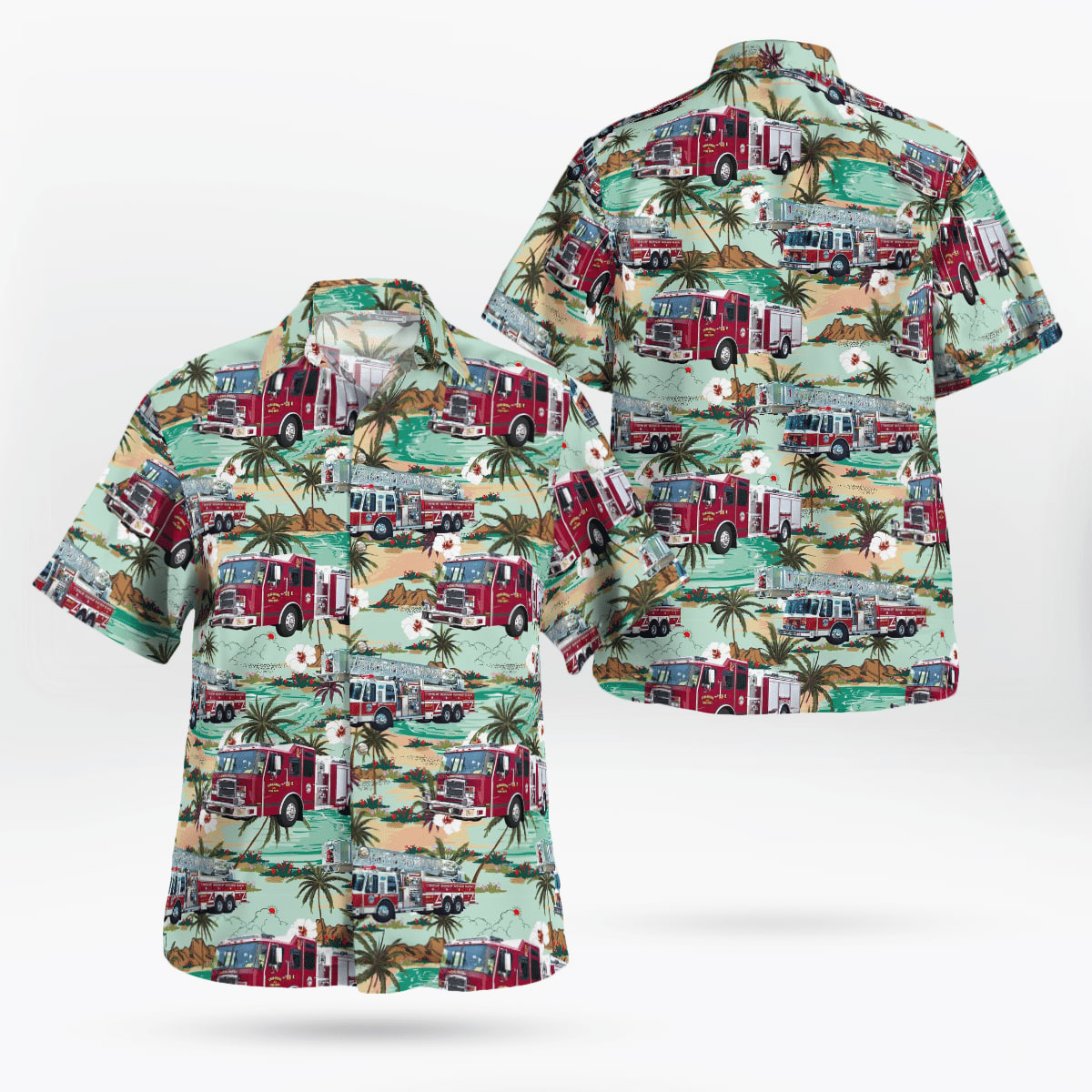 Canajoharie New York Canajoharie Fire Department Hawaiian Shirt - Gifts For Firefighters In New York