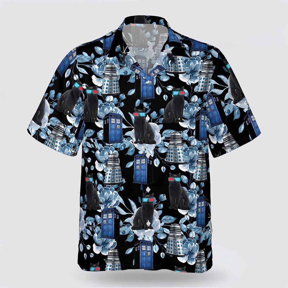 Cat Wearing Glasses Color Pattern Hawaiin Shirt - Gifts For Pet Lover