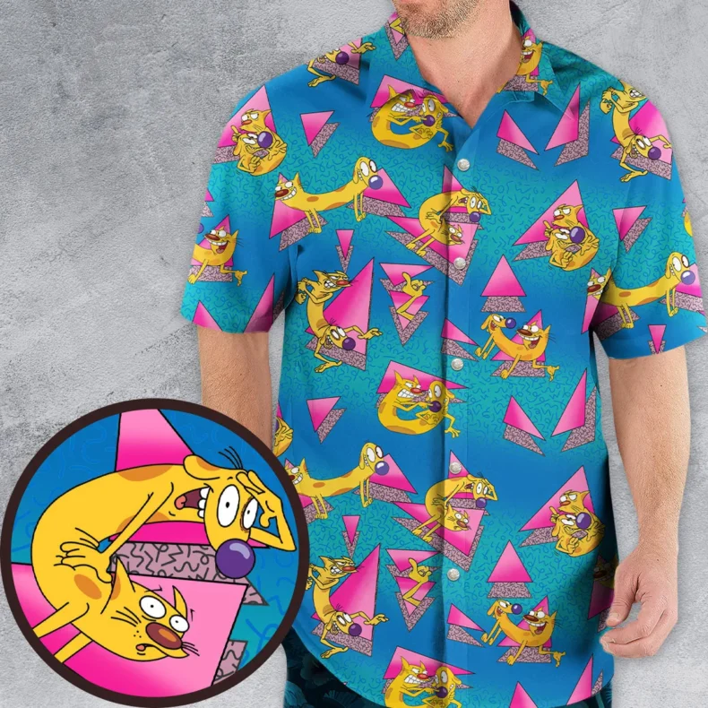 CatDog Nickelodeon Pattern Hawaiian Shirt
