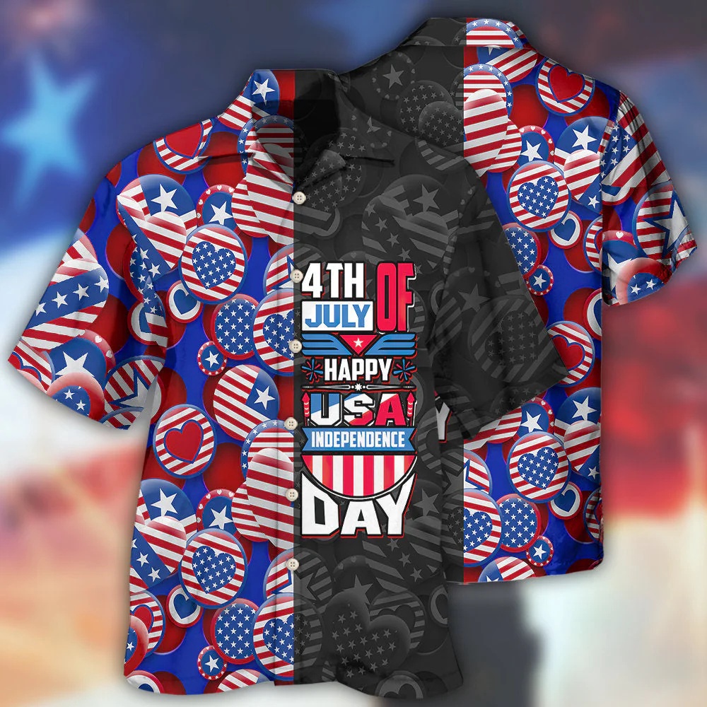 Celebrate Freedom Vibrant Independence Day Hawaiian Shirt, 4th Of July Hawaiian Shirt, 4th Of July Shirt