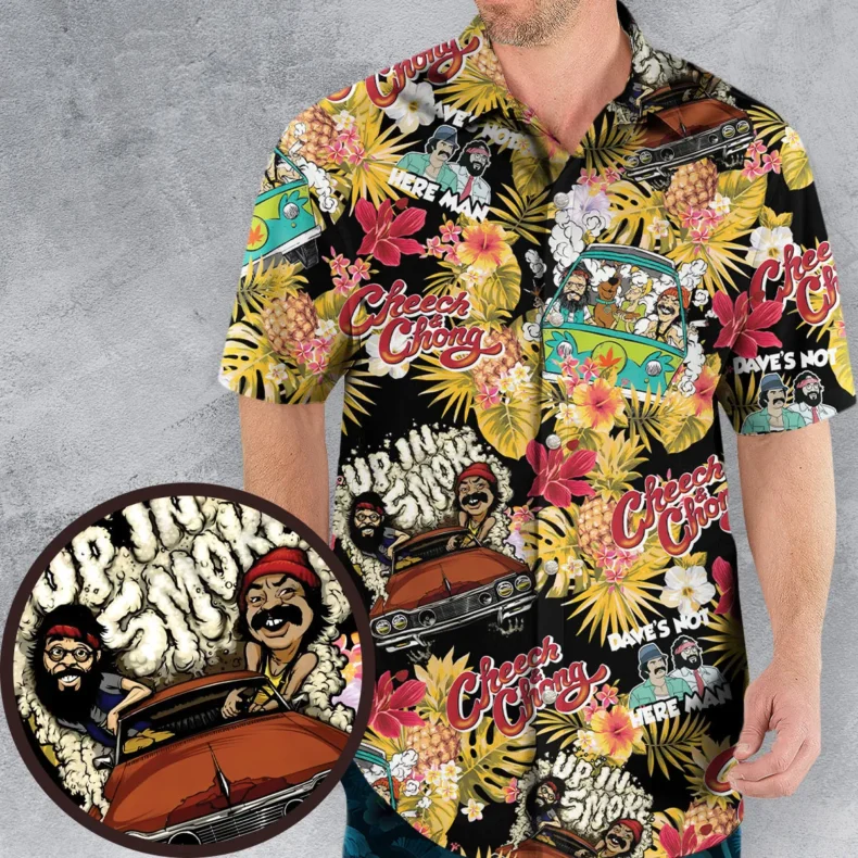 Cheech & Choong Pattern Hawaiian Shirt