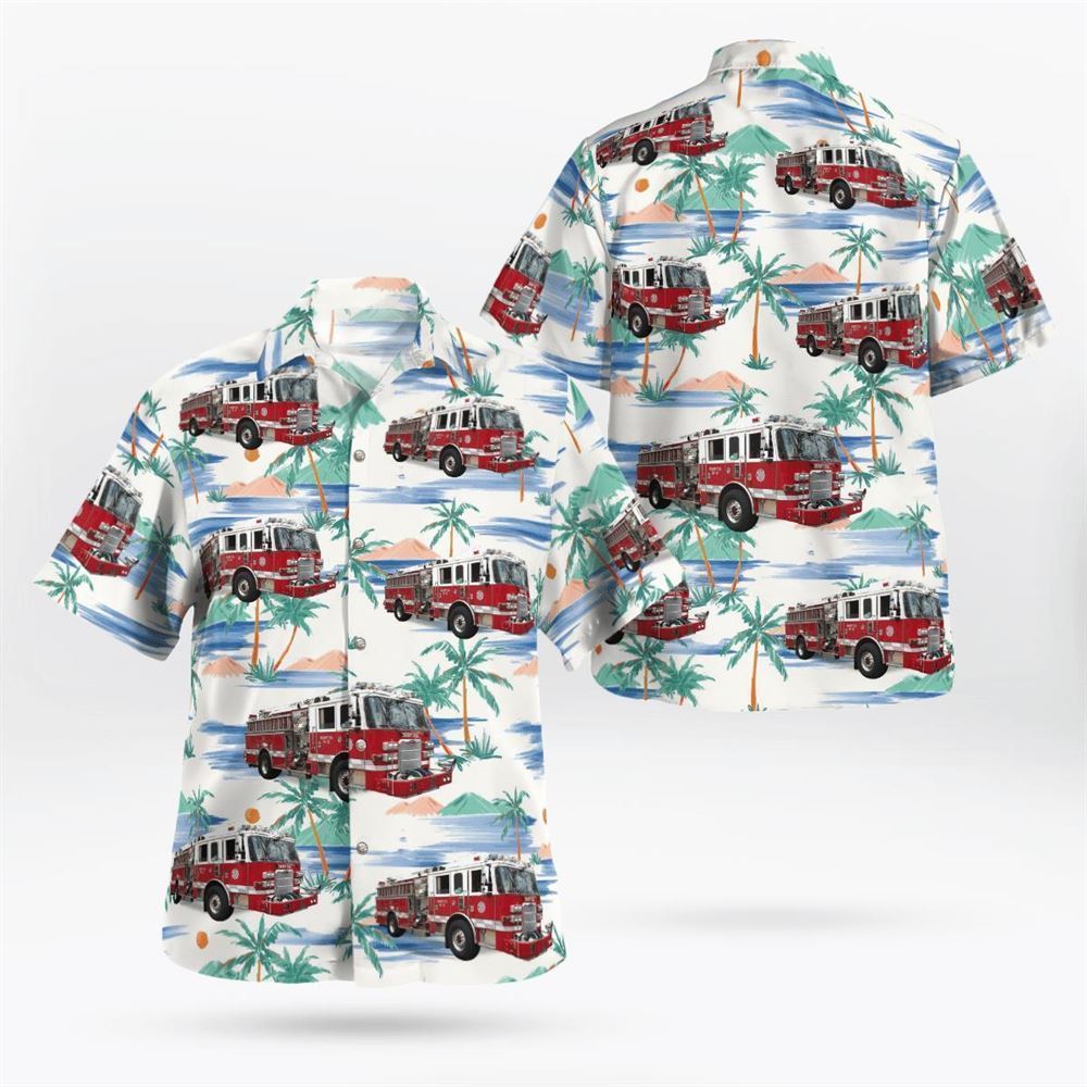 Cherry Hill, Camden County, NJ, Cherry Hill FD Hawaiian Shirt - Gifts For Firefighters In NJ