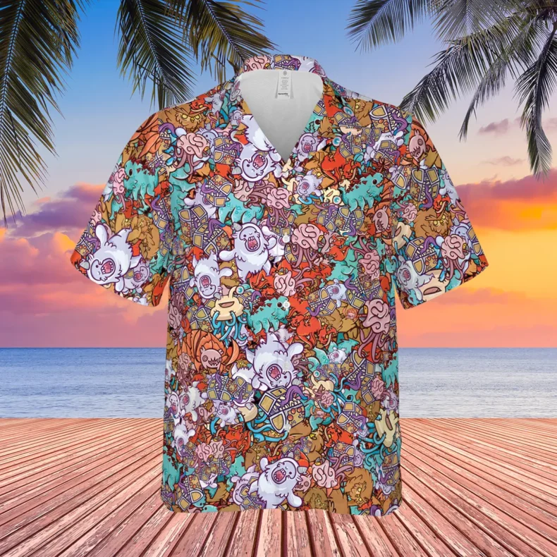 Chibi Dungeons and Dragons Monsters Hawaiian Shirt