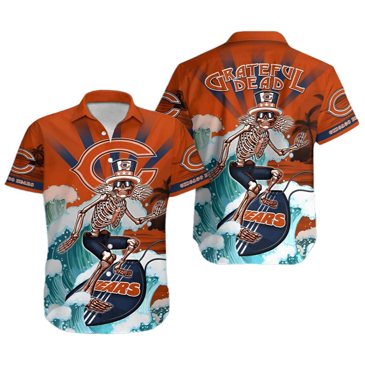 Chicago Bears Grateful Dead NFL Hawaiian Shirt