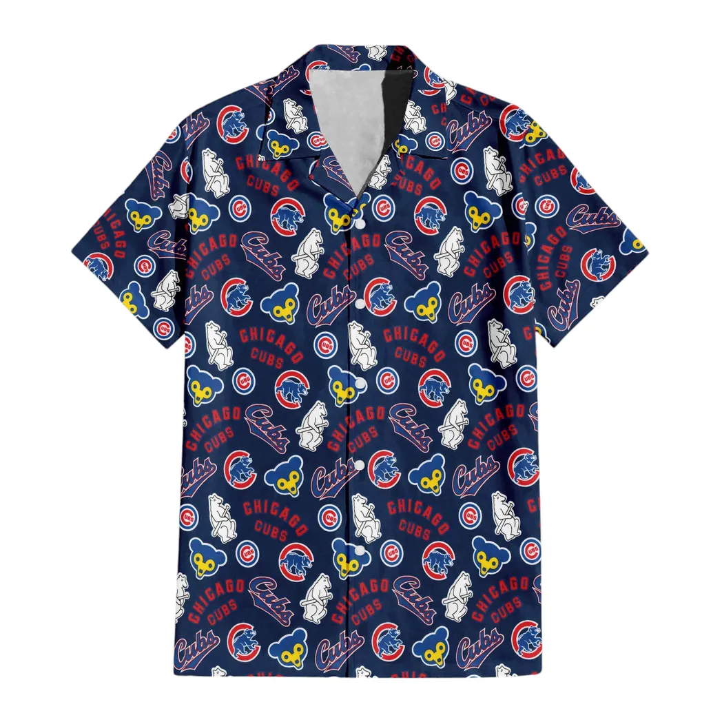 Chicago Cubs Classic Emblem Hawaiian Shirt