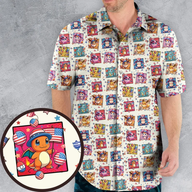 Chill The 4th Out Pokemon Hawaiian Shirt
