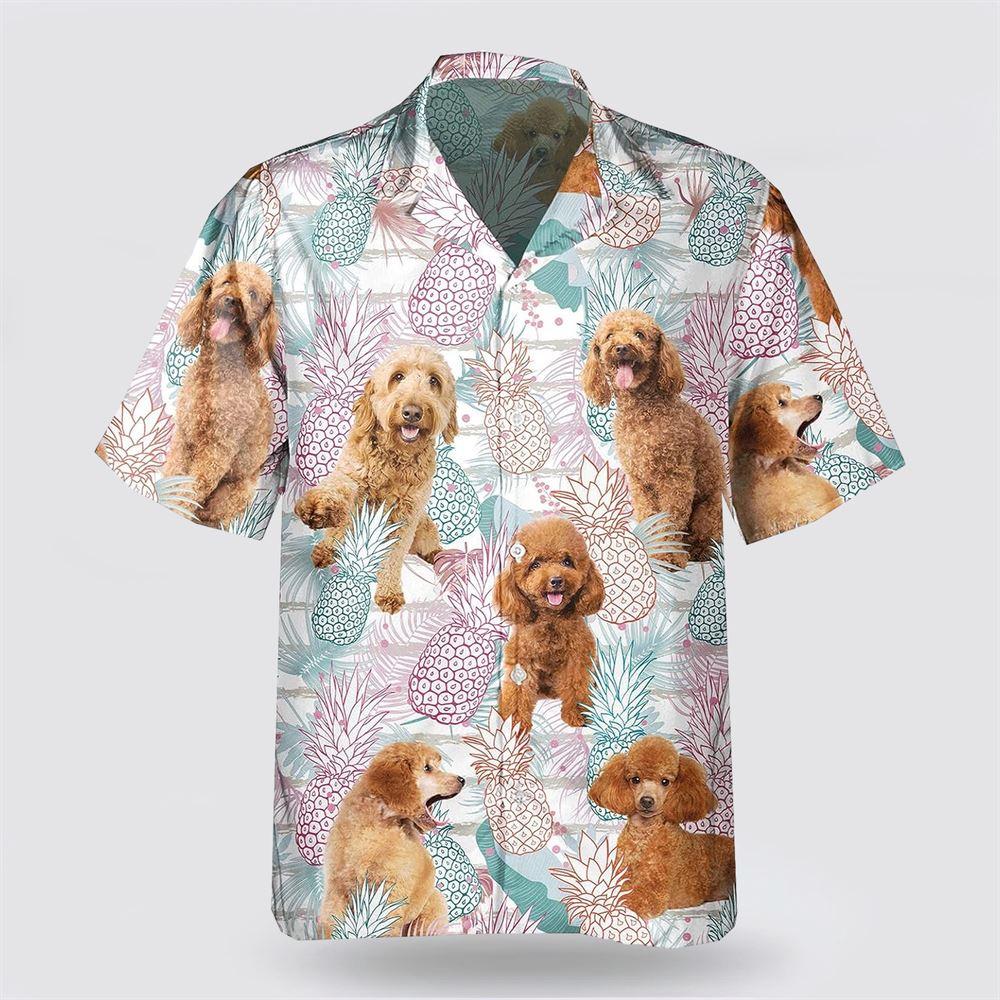Chocolate Poodle Pineapple Pattern Hawaiian Shirt - Gift For Dog Lover