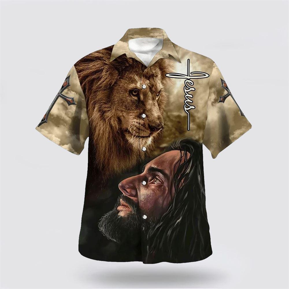Christian Jesus Lion Hawaiian Shirts For Men - Gifts For Christians