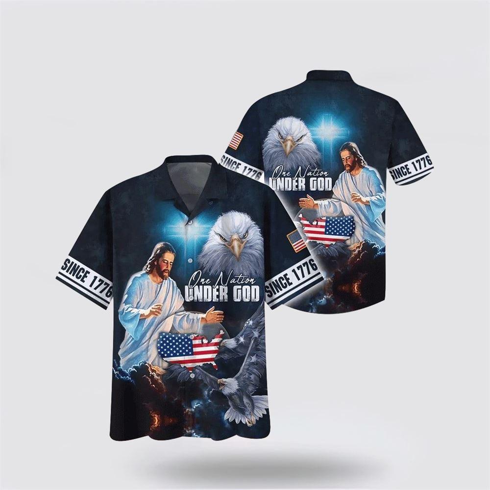 Christian Jesus One Nation Under God Hawaiian Shirt - Gifts For Christians