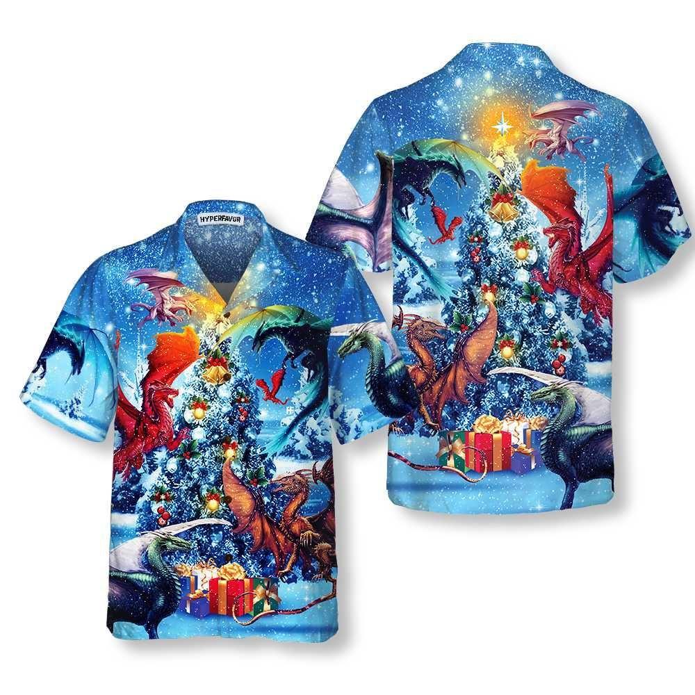 Christmas Hawaiian Shirt, Christmas Dragons Reunion Christmas Hawaiian Shirt, Xmas Hawaiian Shirts