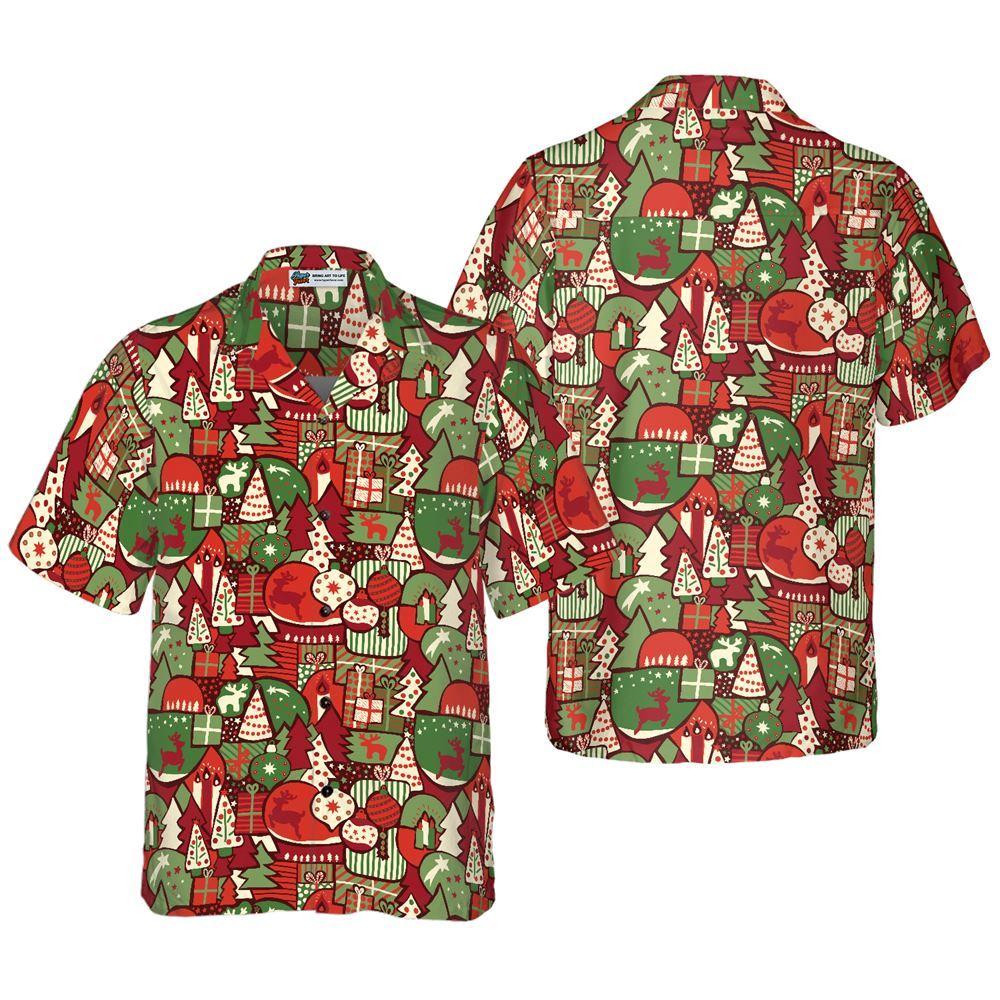 Christmas Hawaiian Shirt, Christmas Gift Pattern Hawaiian Shirts, Xmas Hawaiian Shirts