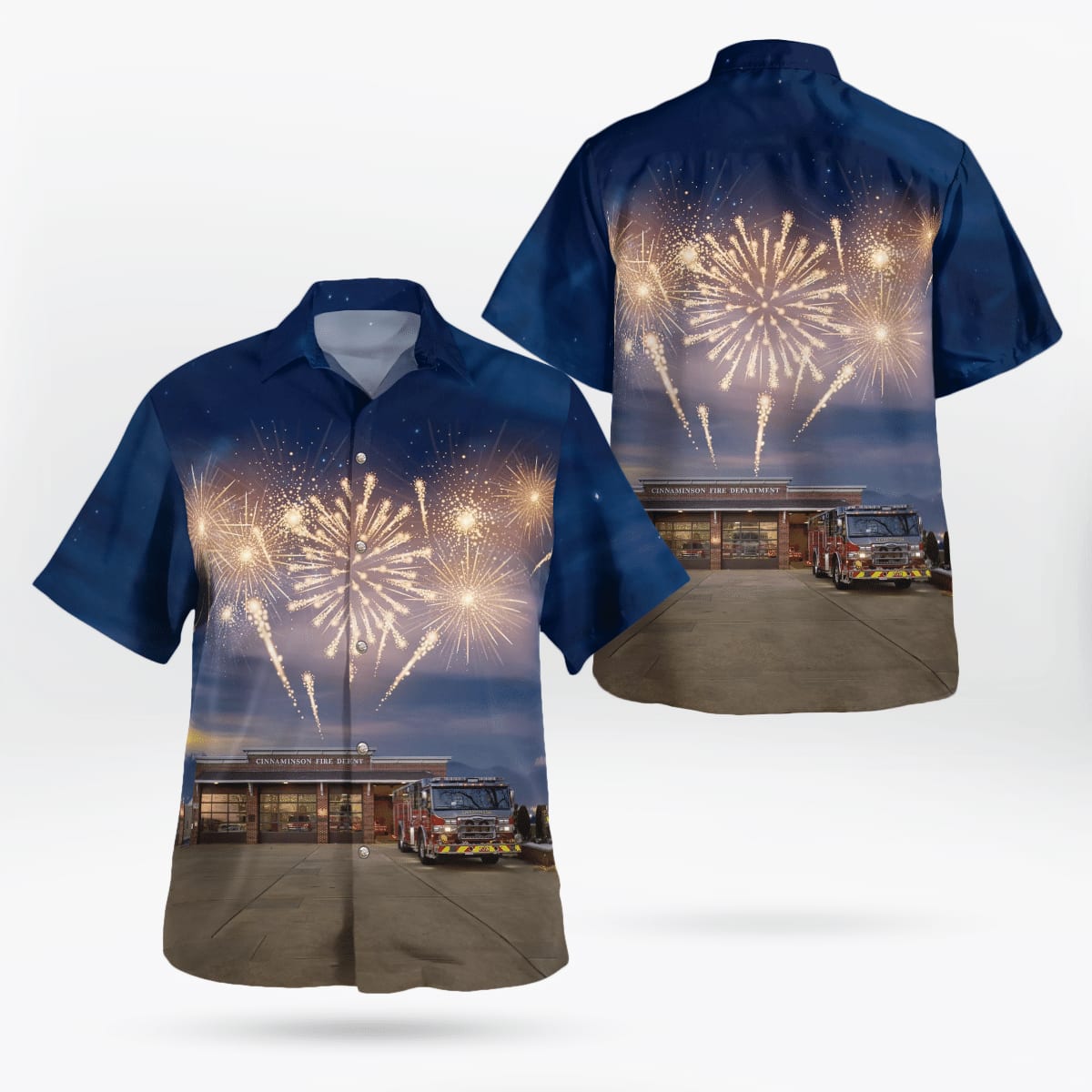 Cinnaminson Township, NJ, Cinnaminson FD, 4th Of July Hawaiian Shirt - Gifts For Firefighters In NJ