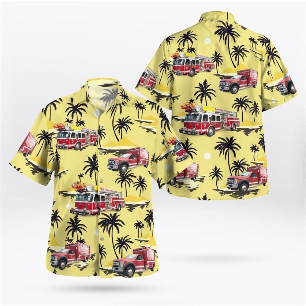 City of Long Branch Fire Department Hawaiian Shirt - Gifts For Fireman In New Jersey