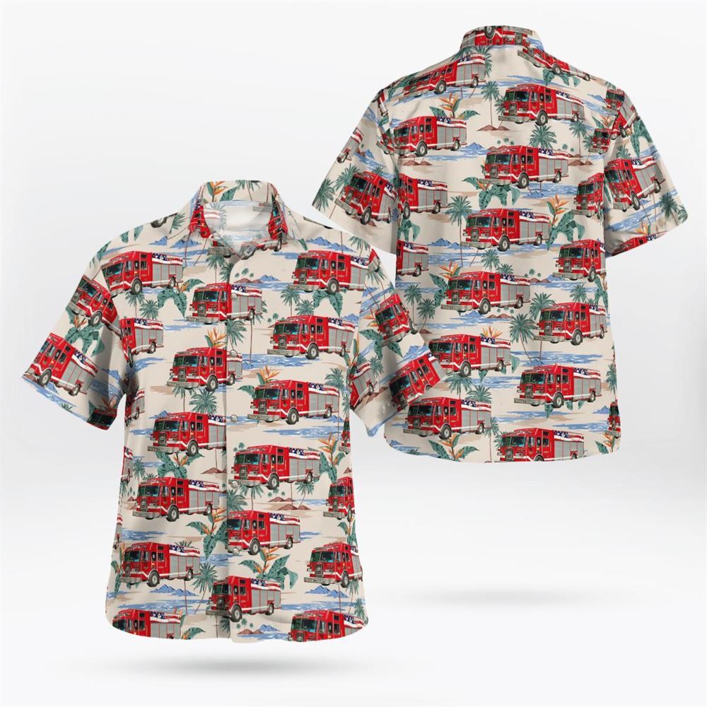 Clarence Center, Erie County, New York, Clarence Center Volunteer Fire Company Hawaiian Shirt - Gifts For Firefighters In Clarence Center, NY
