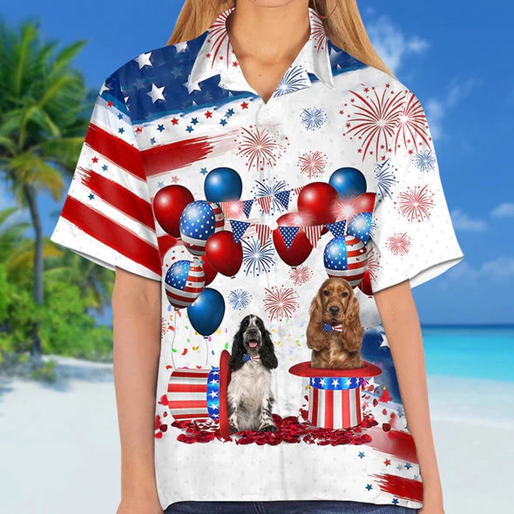 Cocker Spaniel Independence Day Hawaiian Shirt, 4th Of July Hawaiian Shirt, 4th Of July Shirt