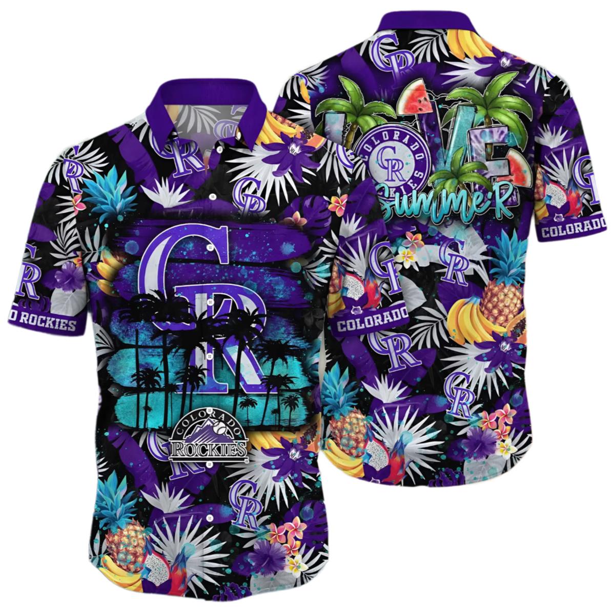 Colorado Rockie Hawaiian Shirt Tropical Fruit Summer