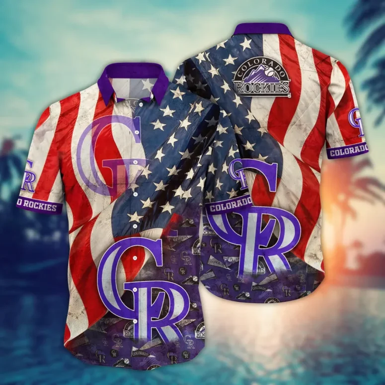 Colorado Rockies Stars and Stripes Hawaiian Shirt