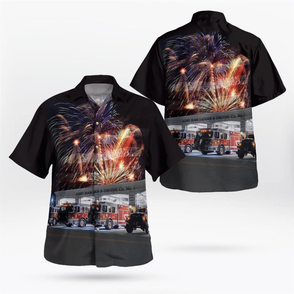 Congers Fire Department Alert Hook Ladder & Engine Company Hawaiian Shirt - Beachwear Gift For Firefighter In New York