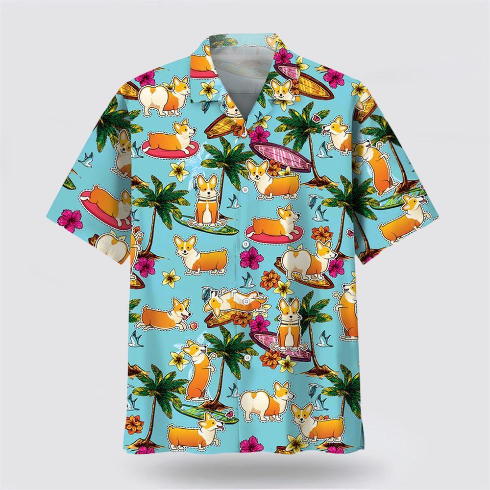 Corgi Beach Hawaiian Shirt - Dog Lover Hawaiian Shirts