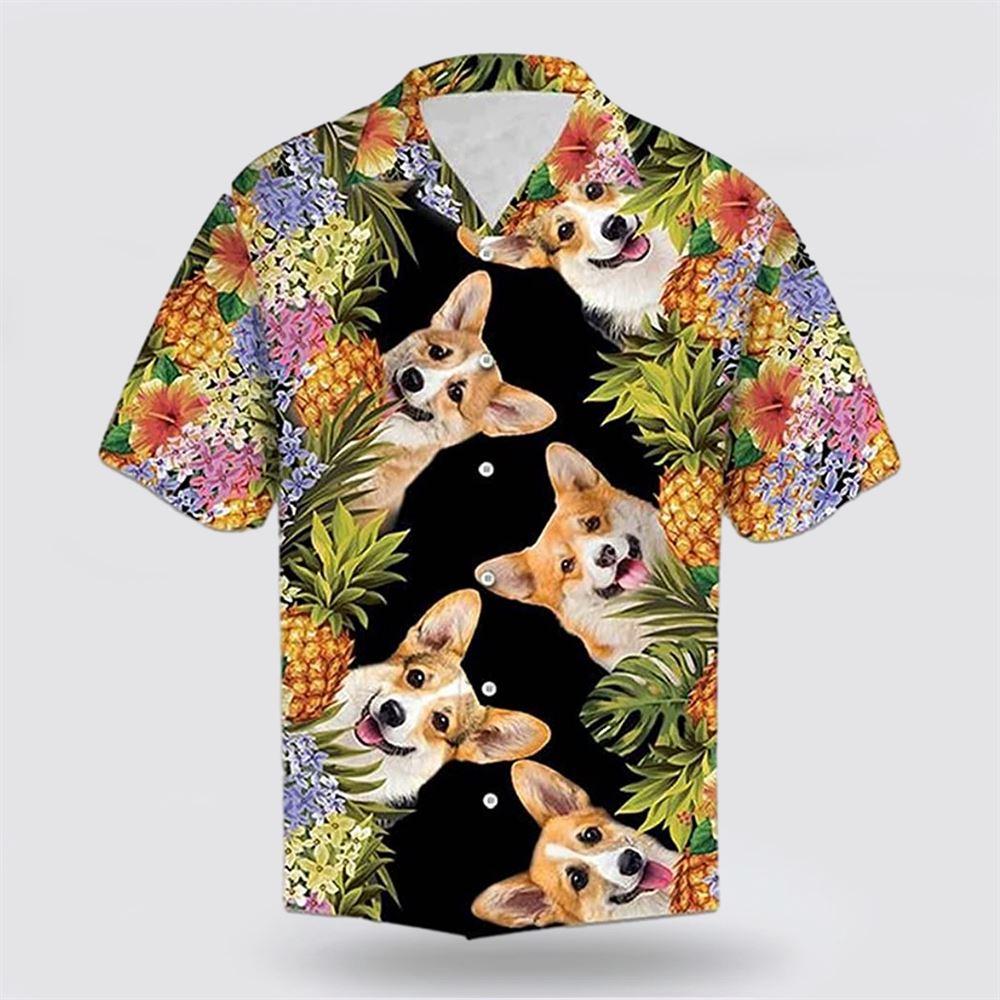 Corgi Is So Cute With Face Funny Hawaiin Shirt - Gift For Pet Lover