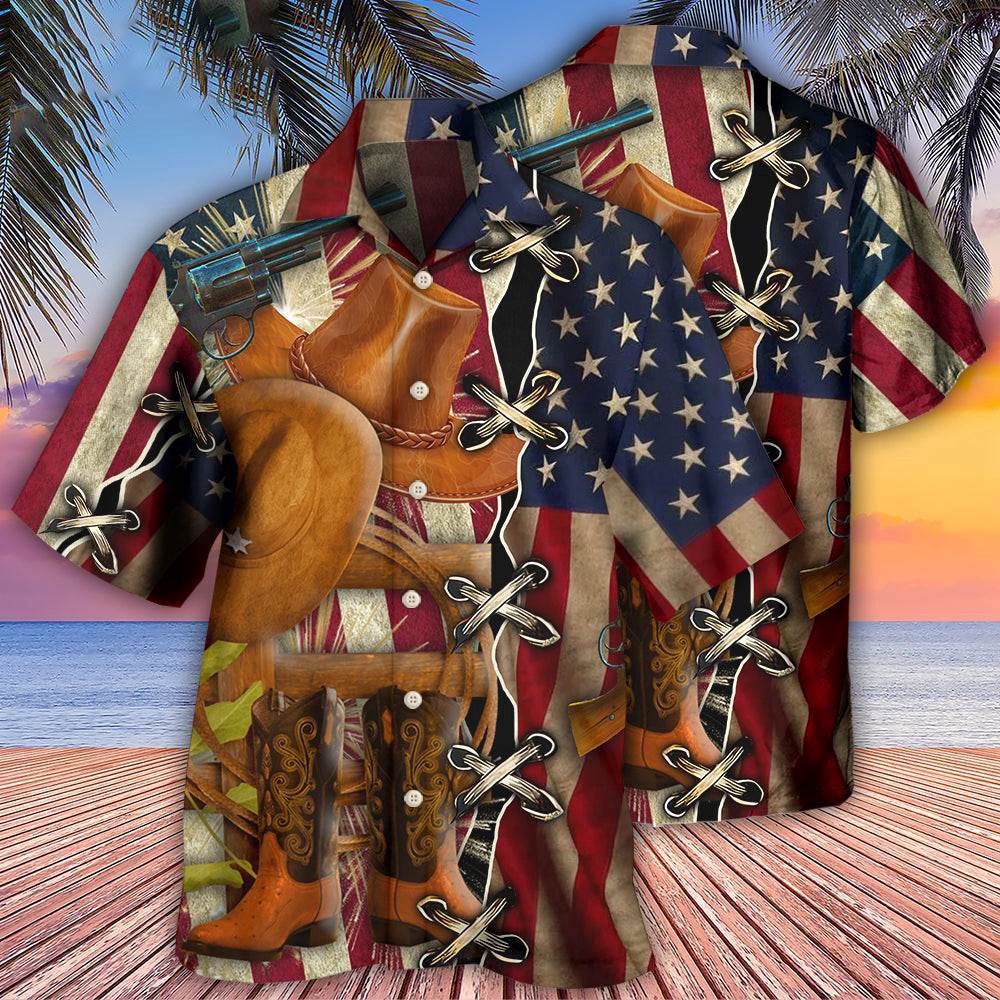 Cowboy Independence Day American Patriotism Hawaiian Shirt, 4th Of July Hawaiian Shirt, 4th Of July Shirt