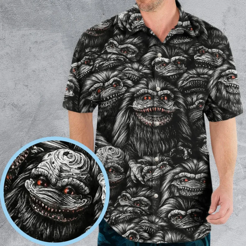 Critters Pattern Halloween Hawaiian Shirt