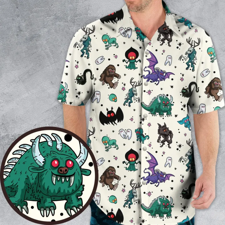 Cryptids of the Americas Cryptozoology Cryptids Monster Hawaiian Shirt