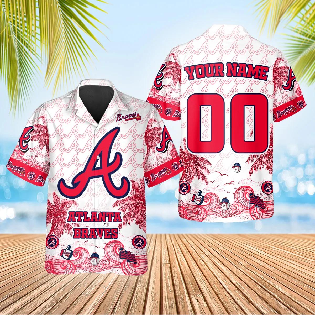 Custom Atlanta Braves Hawaiian Shirt, Atlanta Braves Aloha Shirt, MLB Hawaiian Shirt