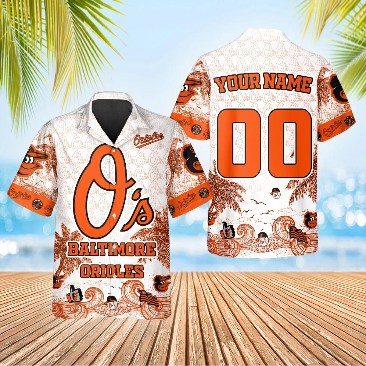 Custom Baltimore Orioles Hawaiian Shirt, Baltimore Orioles Aloha Shirt, MLB Hawaiian Shirt