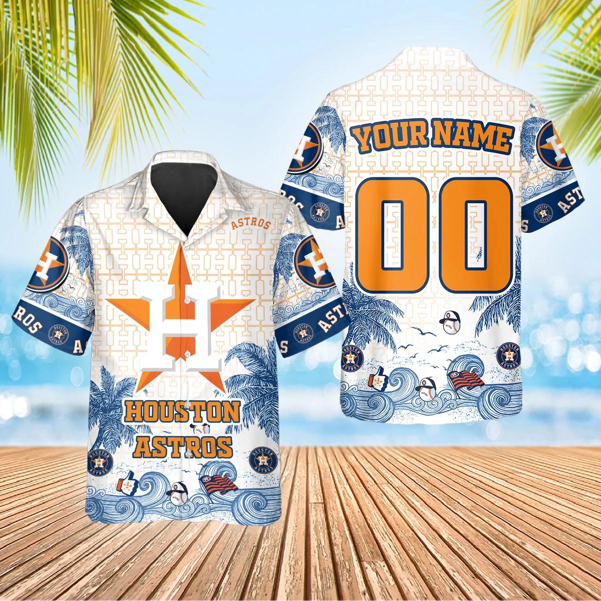 Custom Houston Astros Hawaiian Shirt, Houston Astros Aloha Shirt, MLB Hawaiian Shirt