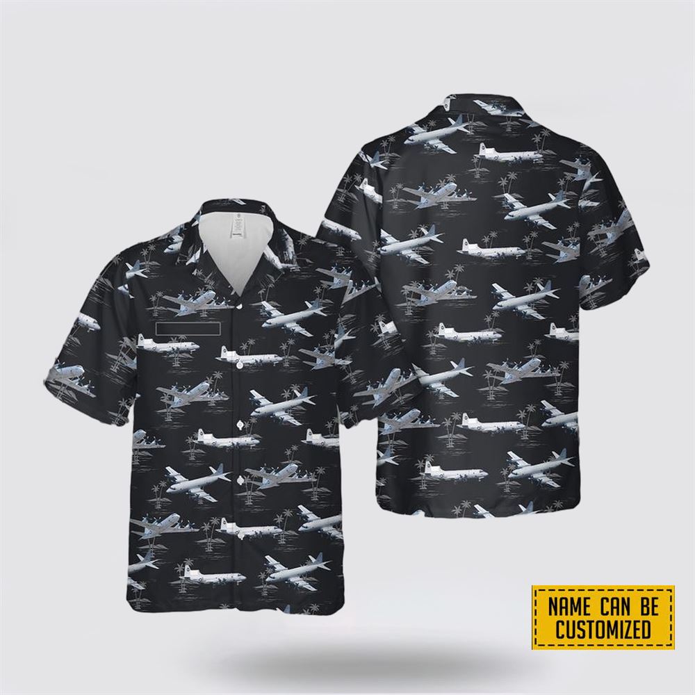 Custom Name US Navy Lockheed P-3C Orion Hawaiian Shirt - Gifts For Military Personnel