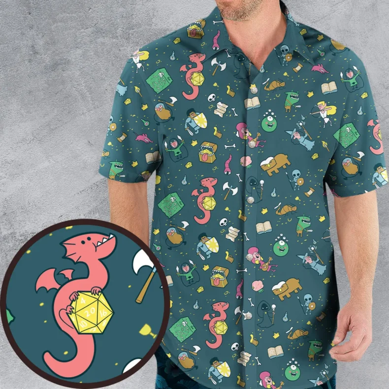 Cute Doodle Dungeons Hawaiian Shirt
