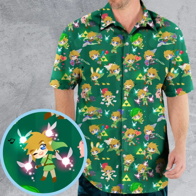 Cute Link Posing The Legend Of Zelda Hawaiian Shirt