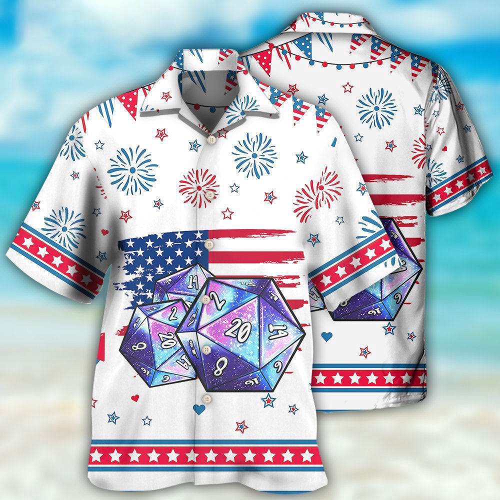 D20 Independence Day Basic Hawaiian Shirt, 4th Of July Hawaiian Shirt, 4th Of July Shirt