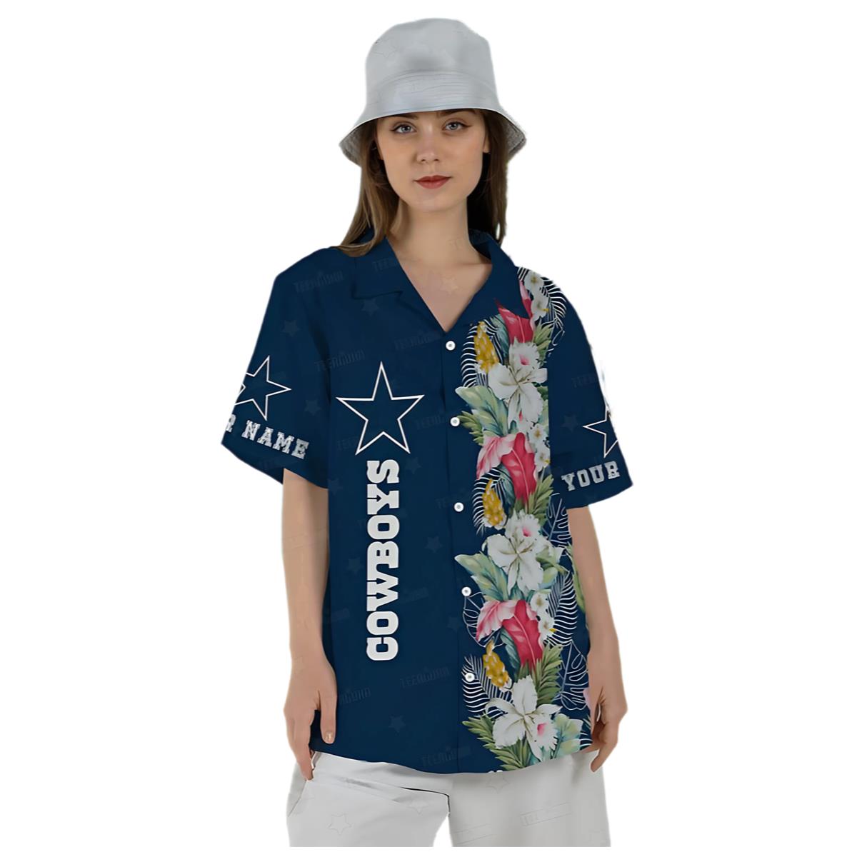 Dallas Cowboys Hawaiian Shirts Customizable Floral Fantasy