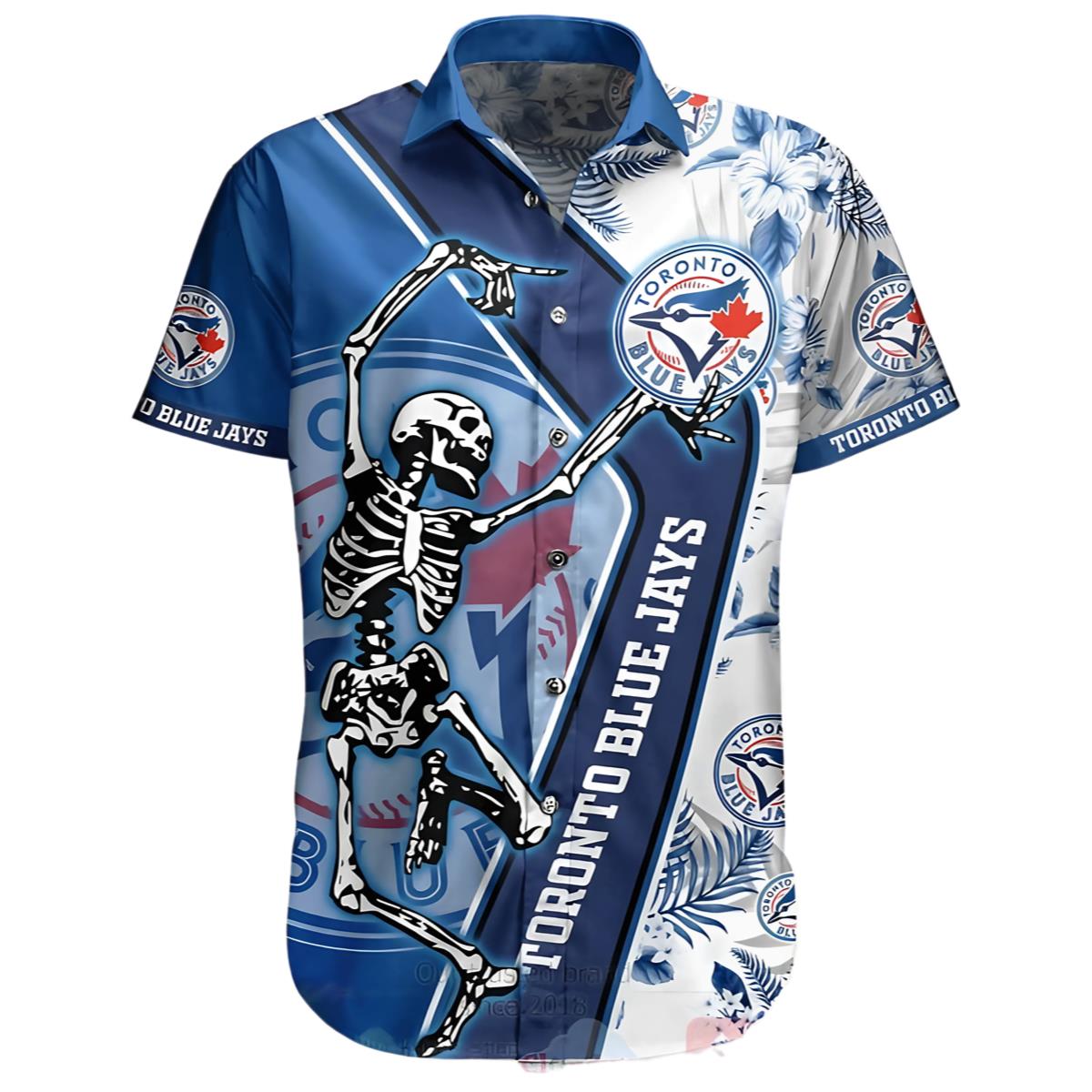 Dancing Skeleton Toronto Blue Jays Hawaiian Shirt
