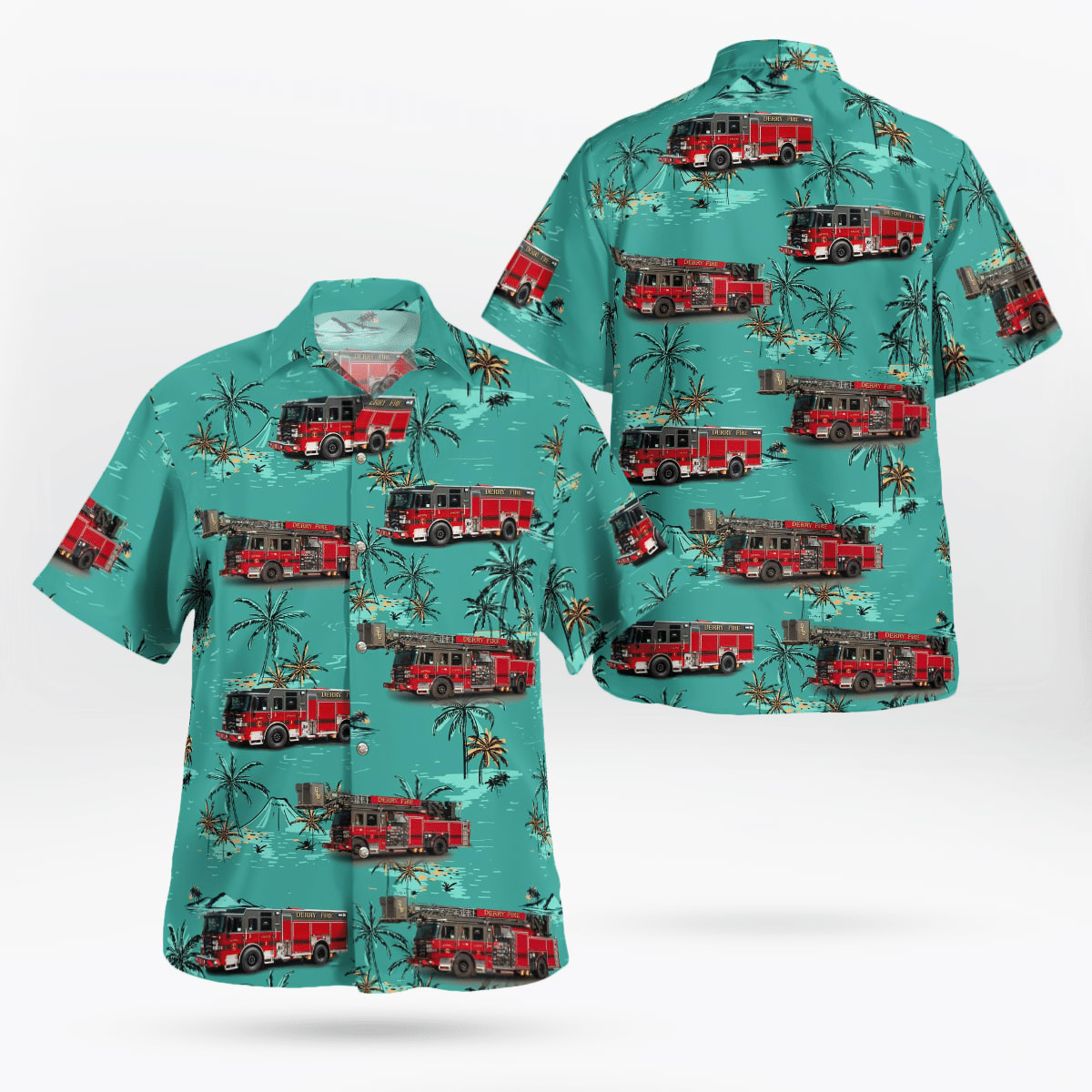 Derry, NH Fire Department, Derry, New Hampshire Hawaiian Shirt - Gifts For Firefighters In Derry, NH