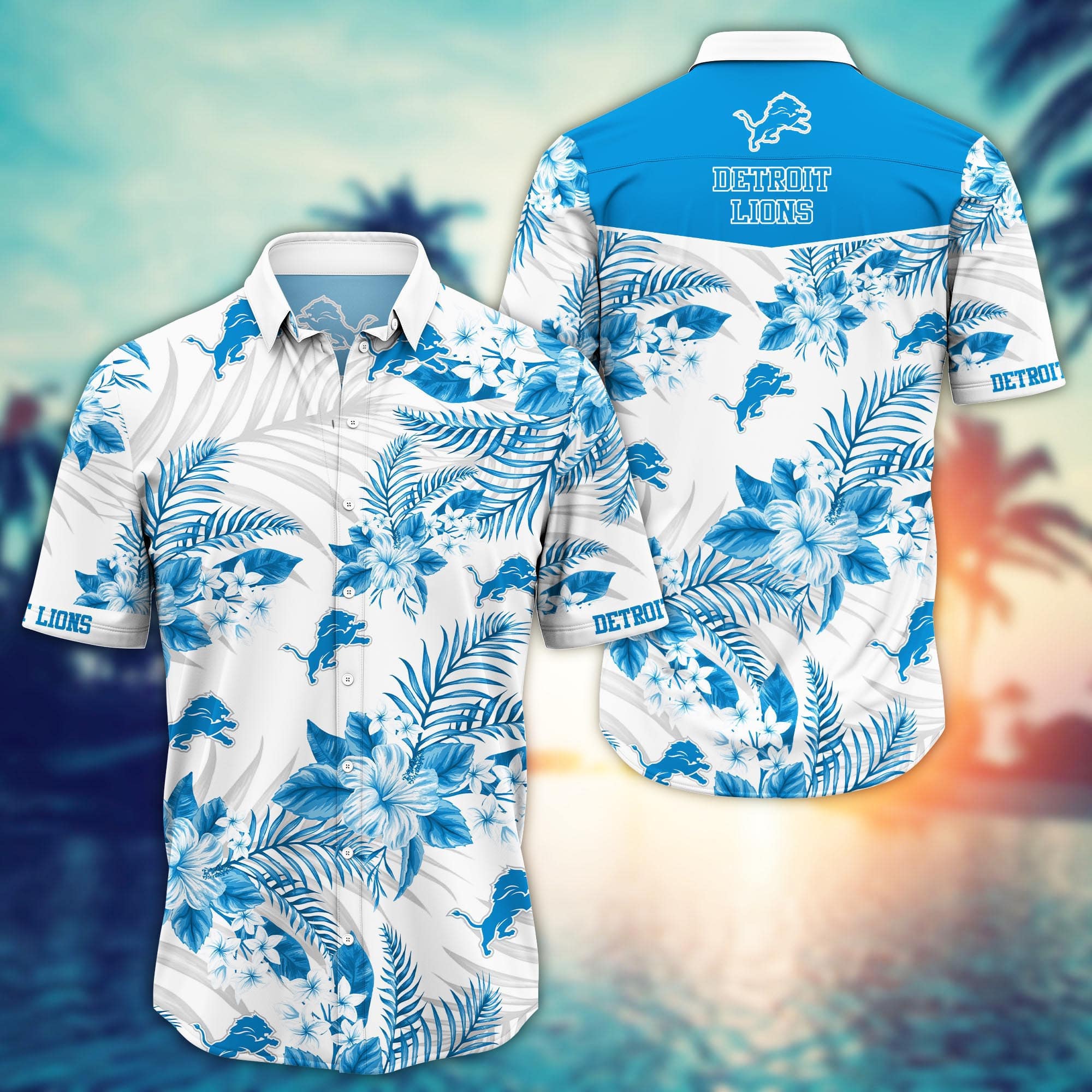 Detroit Lions Tropical Elegance Hawaiian Shirt