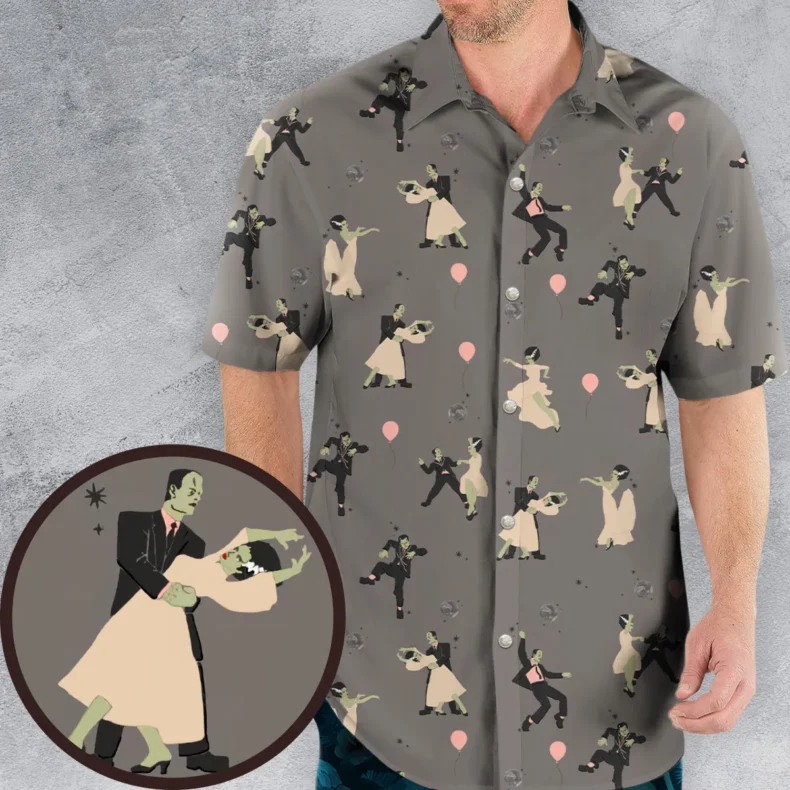 Dirty Dancing Frankenstein and Bride of Frankenstein Hawaiian Shirt