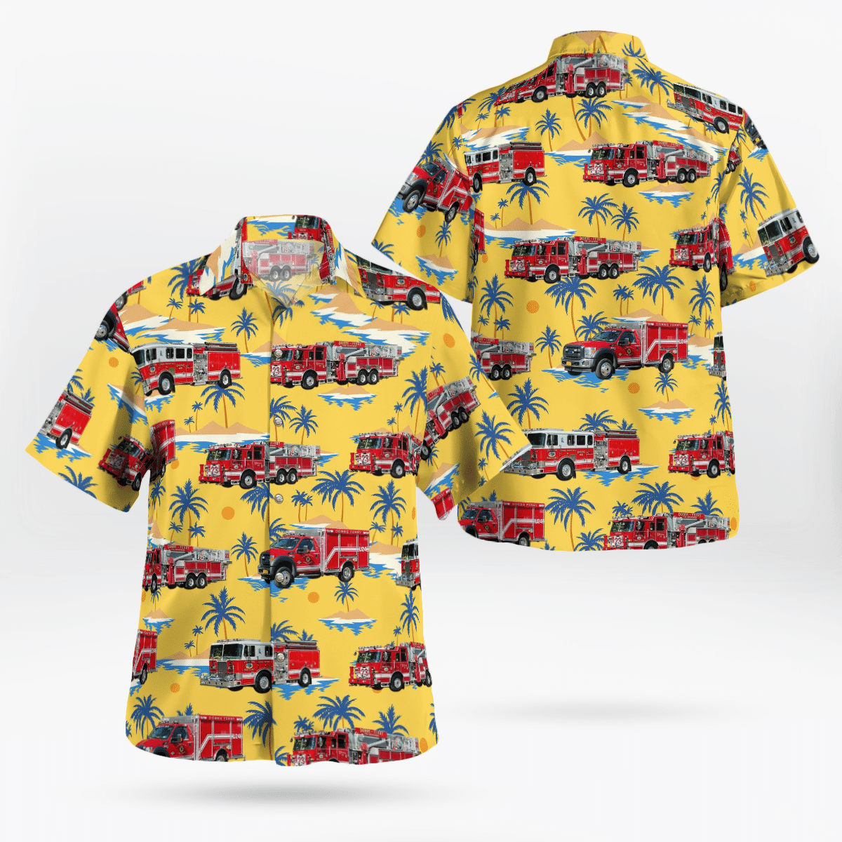 Dobbs Ferry, Westchester County, New York, Dobbs Ferry Fire Department Hawaiian Shirt - Gifts For Firefighters In Dobbs Ferry, NY