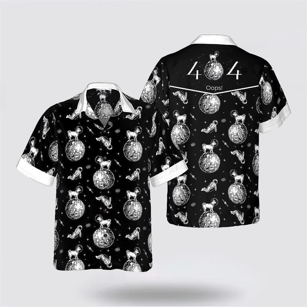 Dog On The Moon Pattern Hawaiian Shirt - Gift For Dog Lover