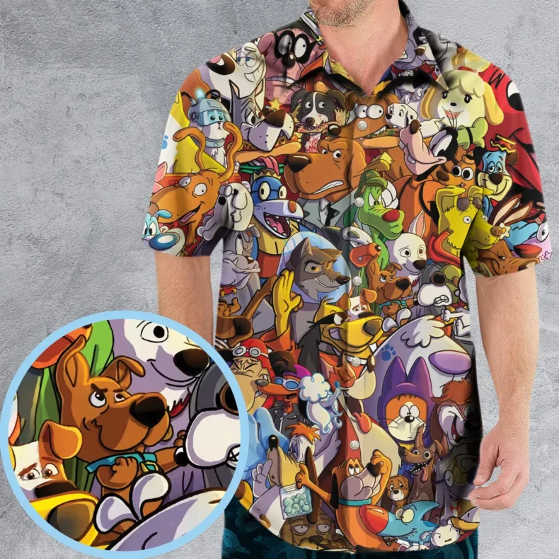Dogs From Famous Cartoons Hawaiian Shirt