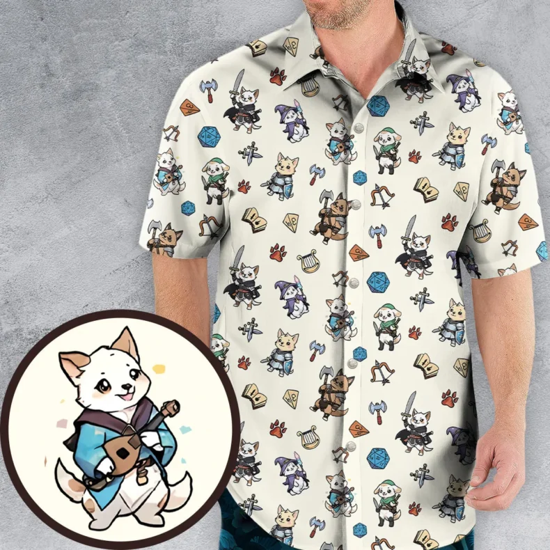 Dungeons and Dogs DnD Hawaiian Shirt
