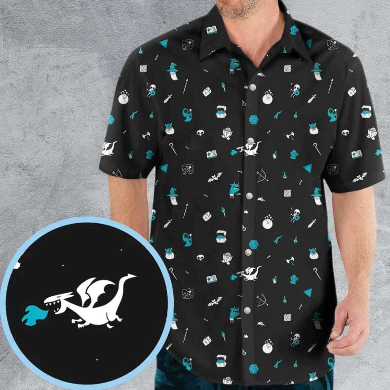 Dungeons and Dragons Pattern Hawaiian Shirt